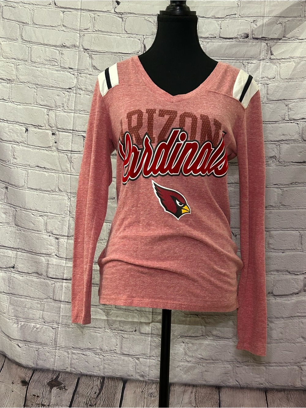 NFL Arizona Cardinals Pink Long Sleeve V-Neck Pullover